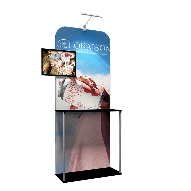 Exhibition Display Stand with Shelving & TV Mount