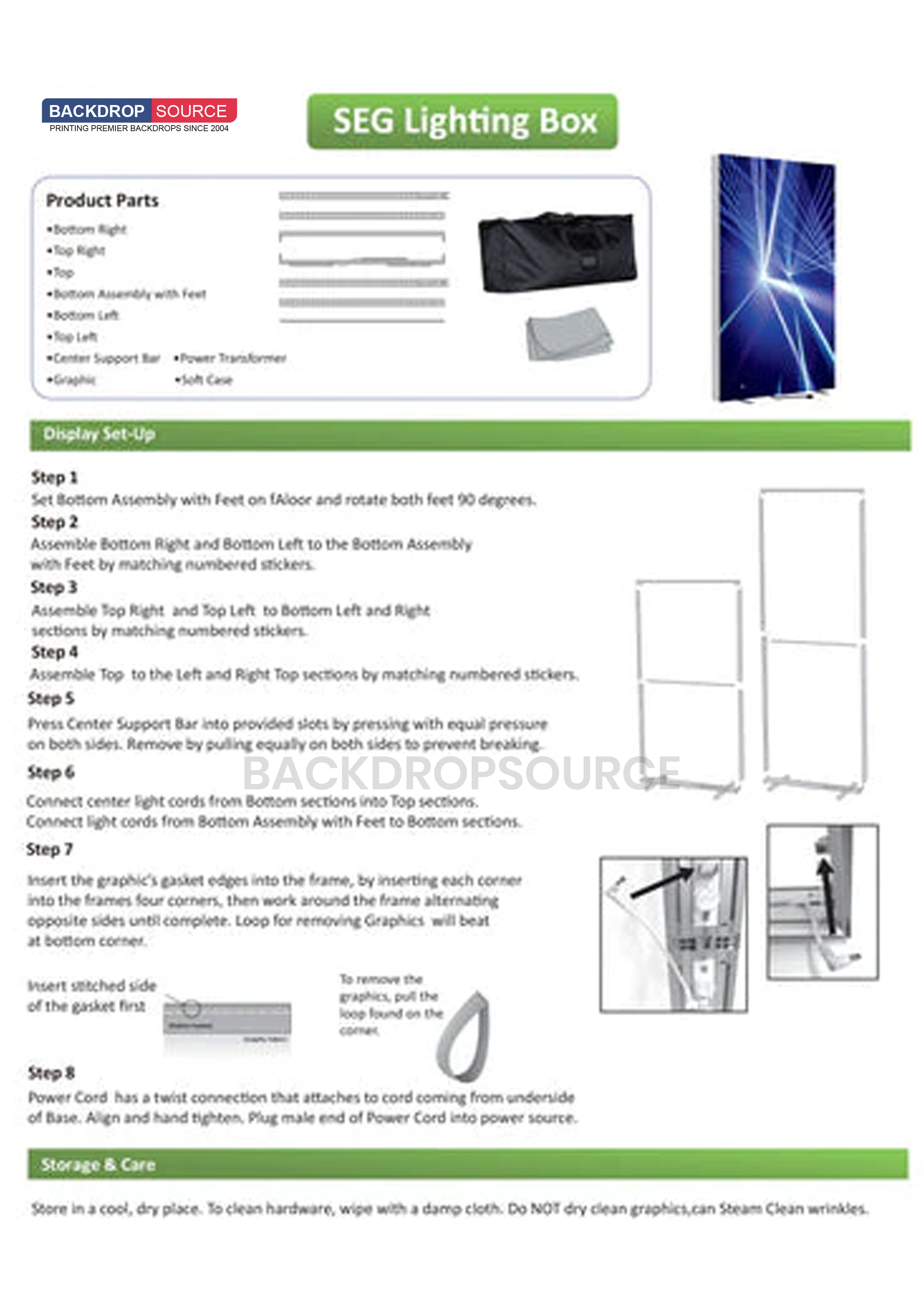 SEG Fabric LED Light Box Display - 3.3ft W x 6.5ft H