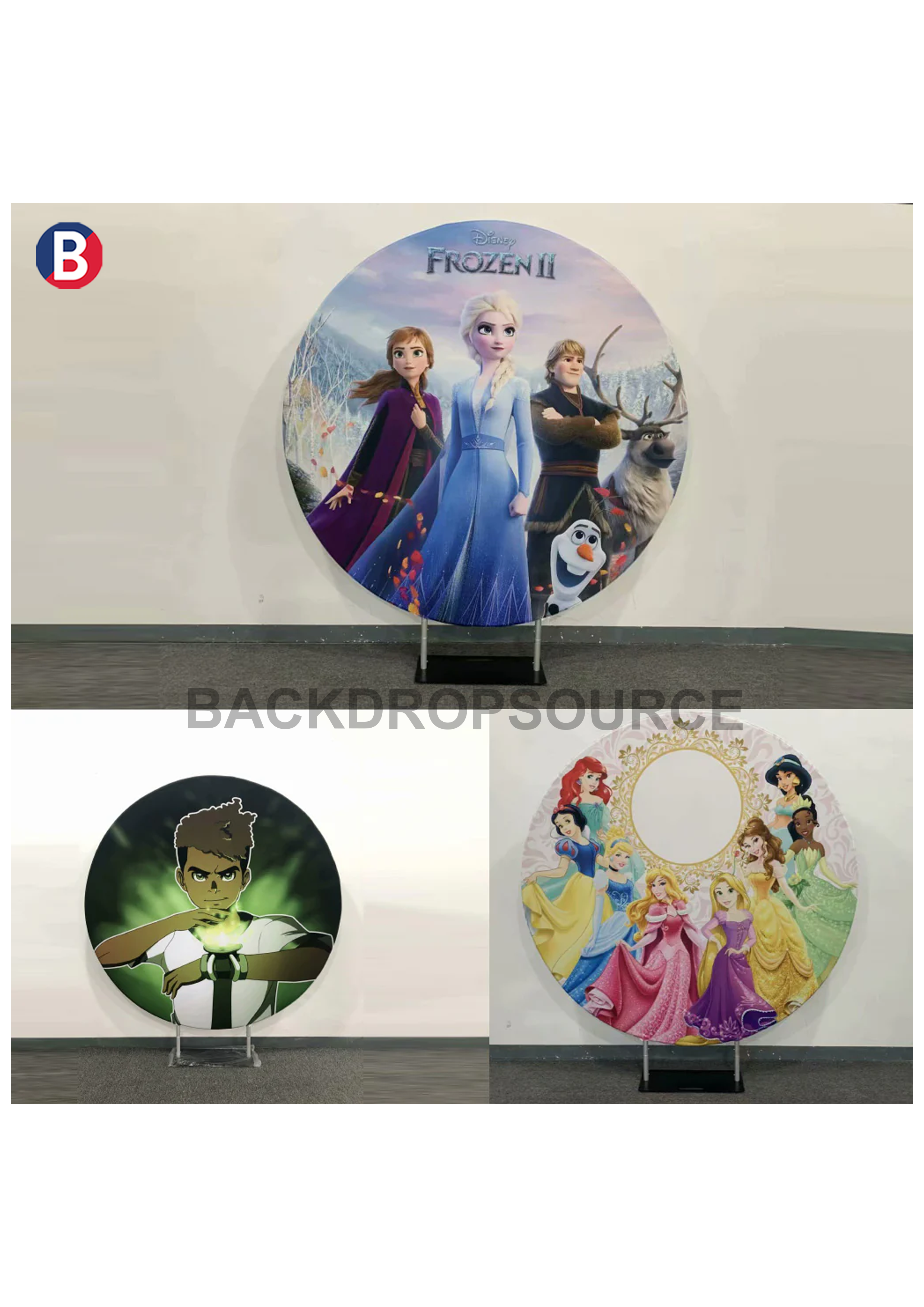 Custom Circle Fabric Backdrop Display