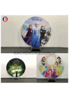 Custom Circle Fabric Backdrop Display