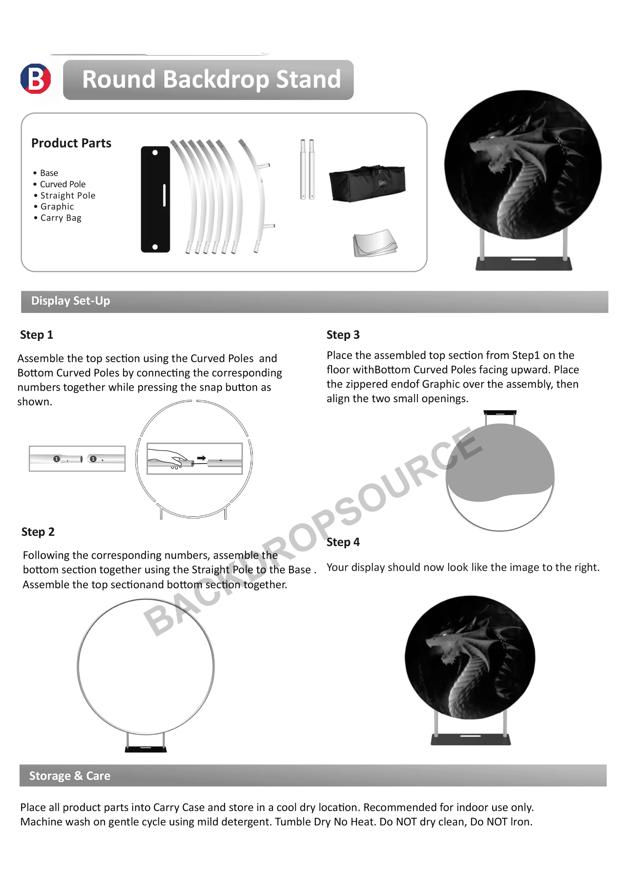 Custom Circle Fabric Backdrop Display