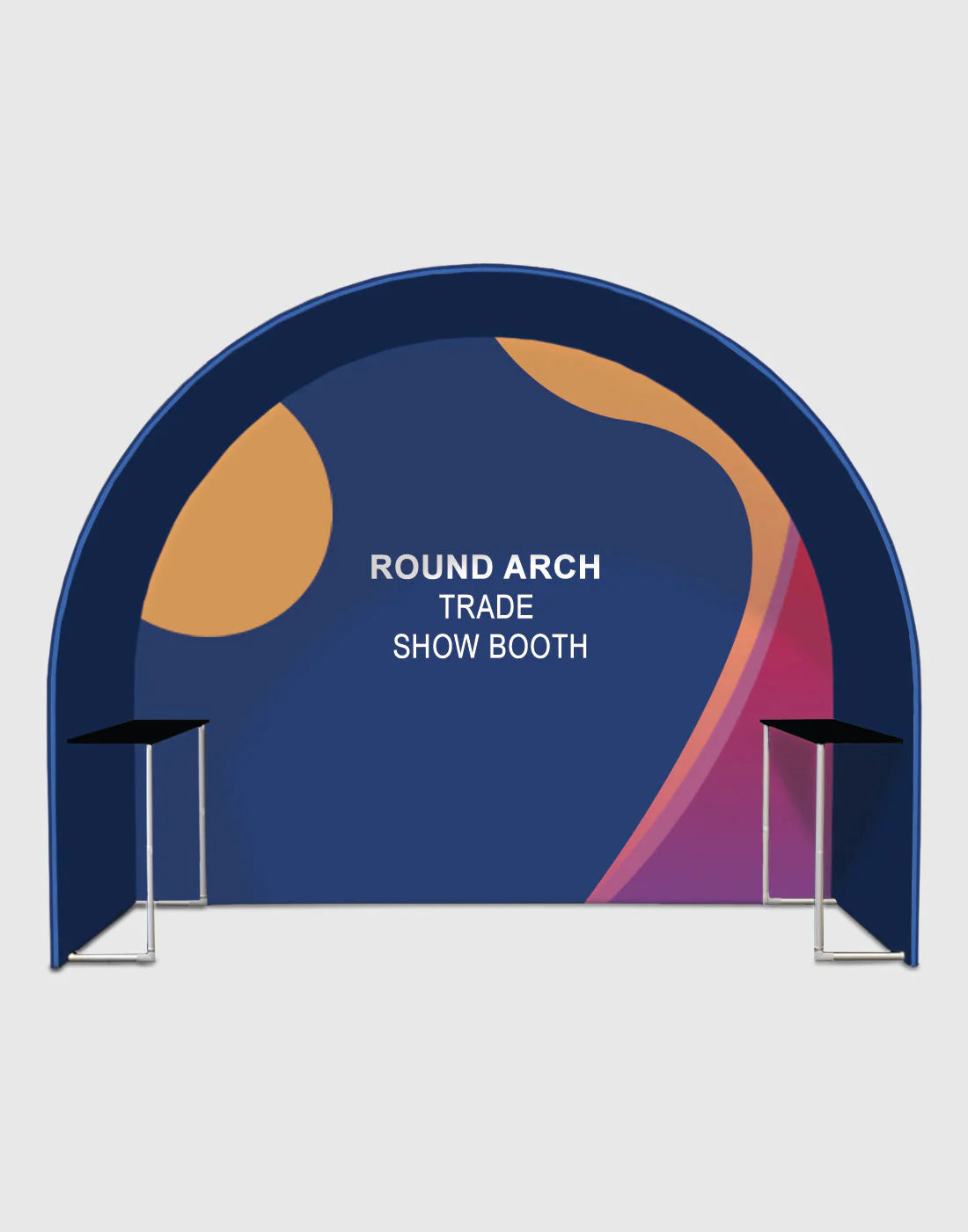 Round Arch Trade Show Booth with Built-In Shelf