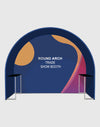 Round Arch Trade Show Booth with Built-In Shelf