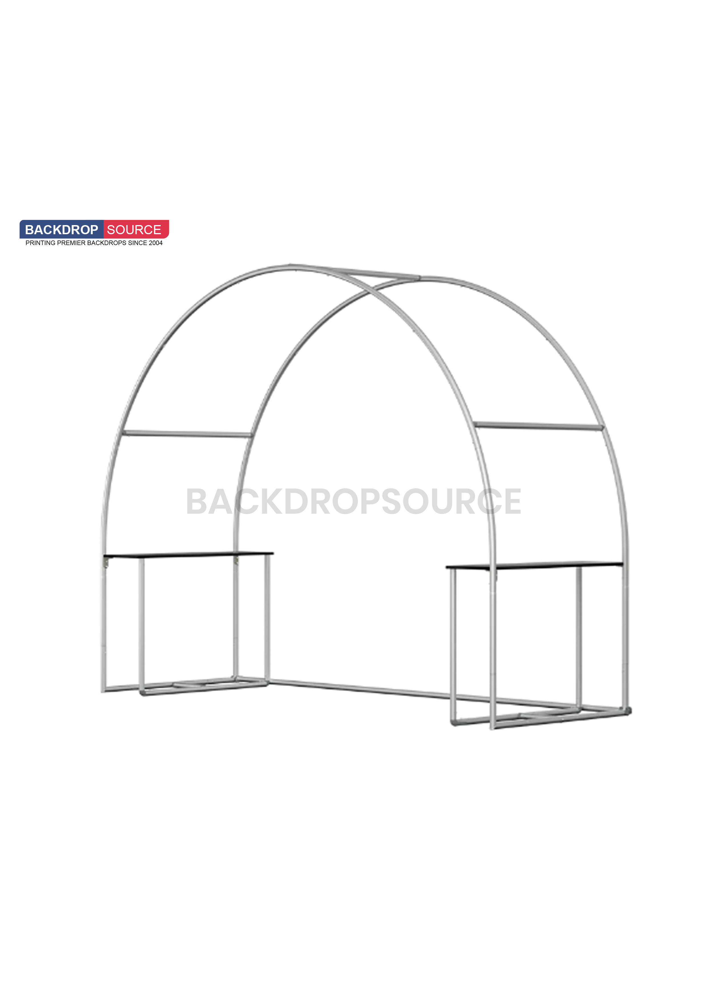Round Arch Trade Show Booth with Built-In Shelf