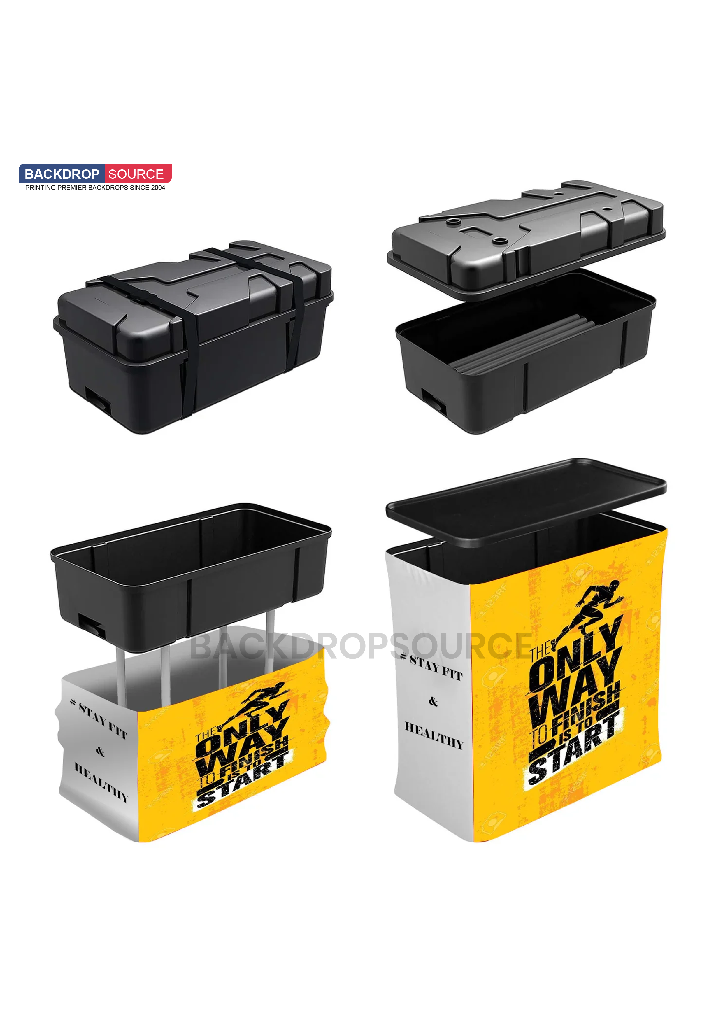 10ft x 10ft Straight Exhibit Pro 3-in-1 Display Kit with Hard Podium Case