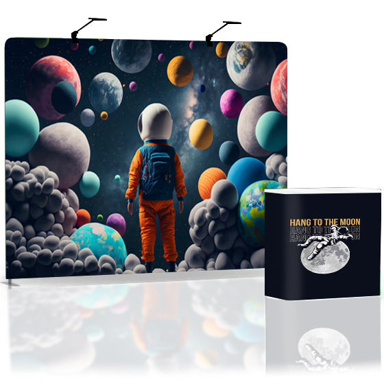 10ft x 10ft Straight Exhibit Pro 3-in-1 Display Kit with Illume Lights