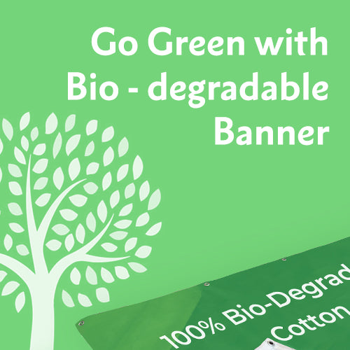 Optez pour une solution écologique avec des bannières personnalisées biodégradables et respectueuses de l'environnement. 