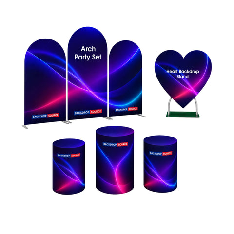 Arch Party Backdrop Sets with Plinth