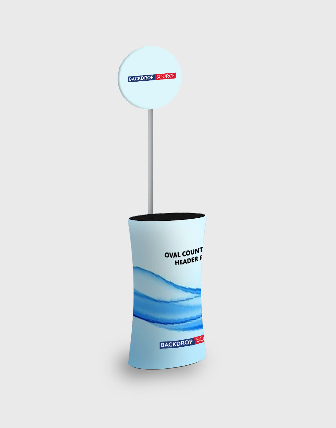 Counter Day Header Oval Counter with Header Panel | Portable Trade Show Display ...