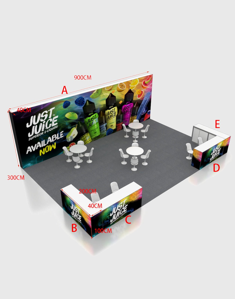 Counter Setup Backdrop 30ft x 20ft SEG Media Wall Backwall & Counter Display System ...
