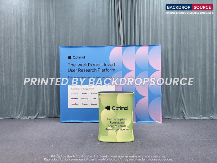 Straight Popup Exhibit Pro 3-in-1 Display Kit with Lights