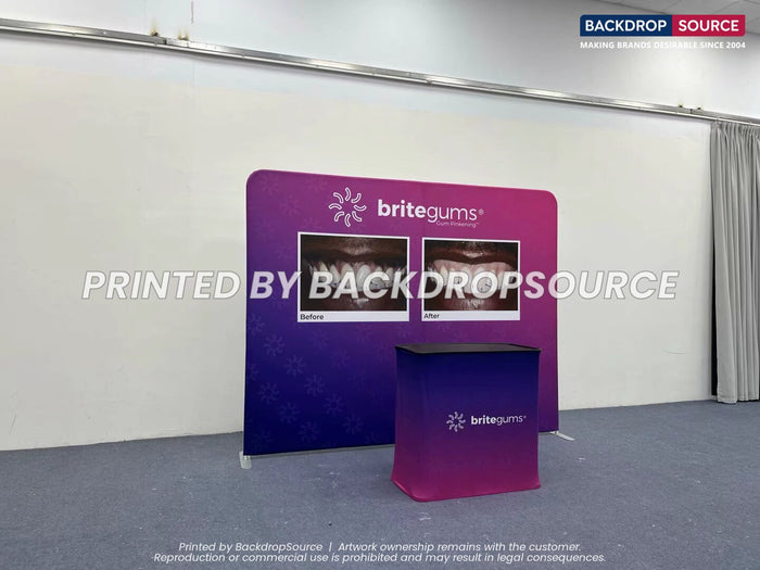 Straight Popup Exhibit Pro 3-in-1 Display Kit with Lights