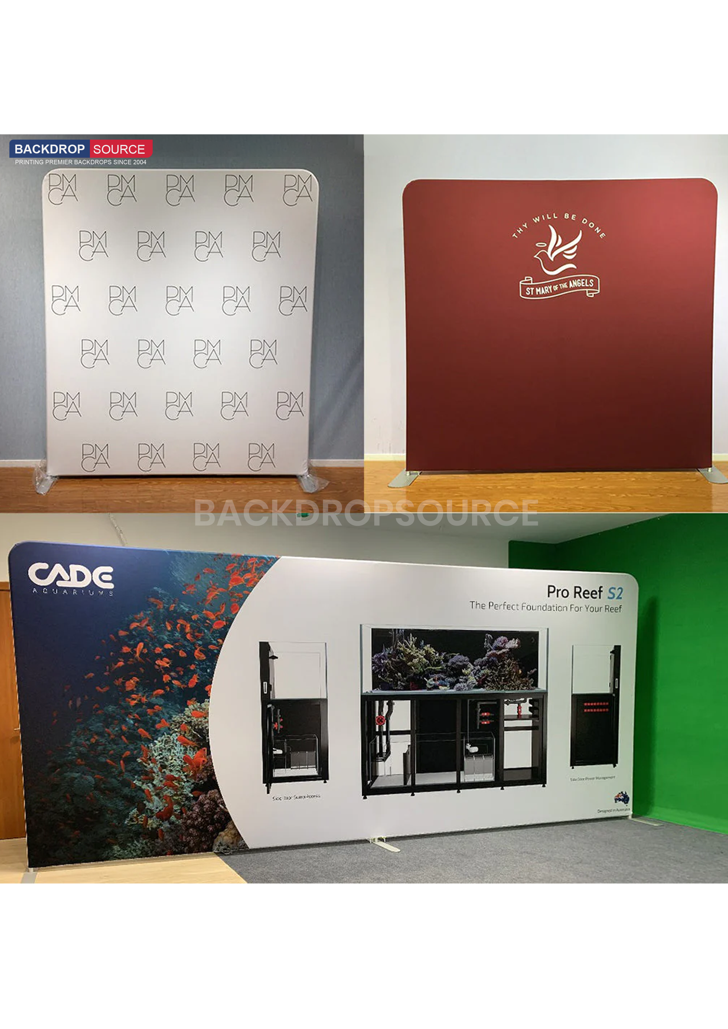 Small Tension Fabric Media Wall - Straight Backdrop