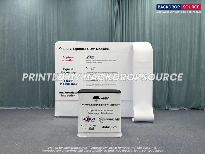 Exhibit Kit Straight Back Wall & Waterfall Shelving Booth