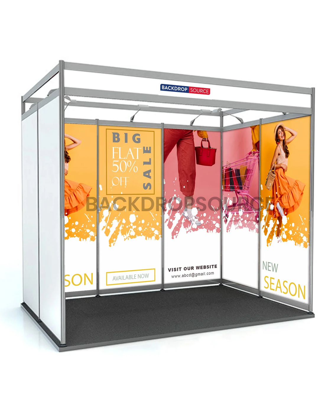 Colapsable Booth Backdrop Shell Shell Scheme Graphics 10ft x 10ft Booth – Seamless Display Canada ...