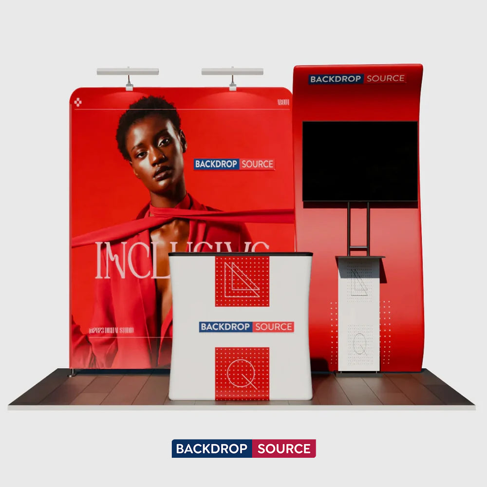10x10 Curved Tension Fabric Backwall Display