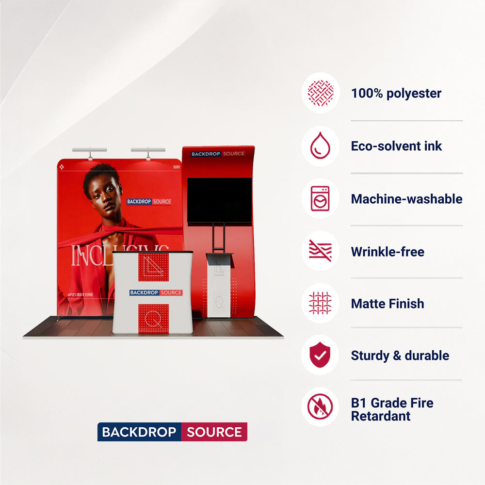 10x10 Curved Tension Fabric Backwall Display