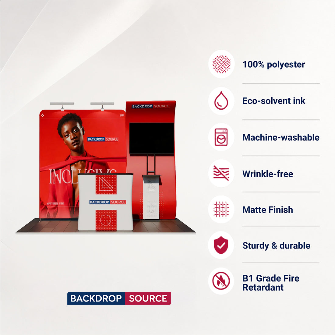 10x10 Curved Tension Fabric Backwall Display