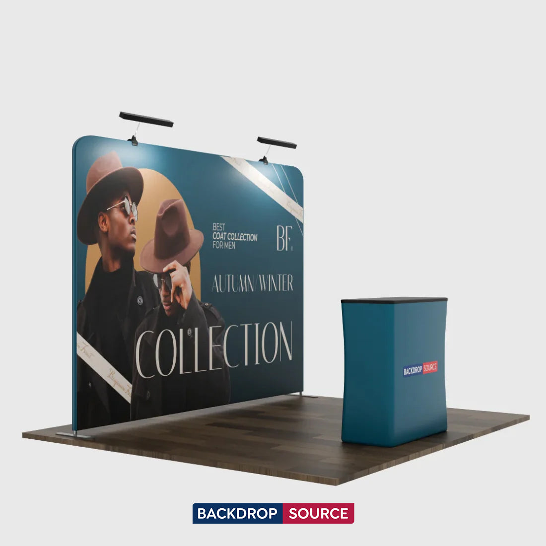 Kit d'affichage 3-en-1 Straight Exhibit Pro de 3 m x 3 m avec éclairage Illume 