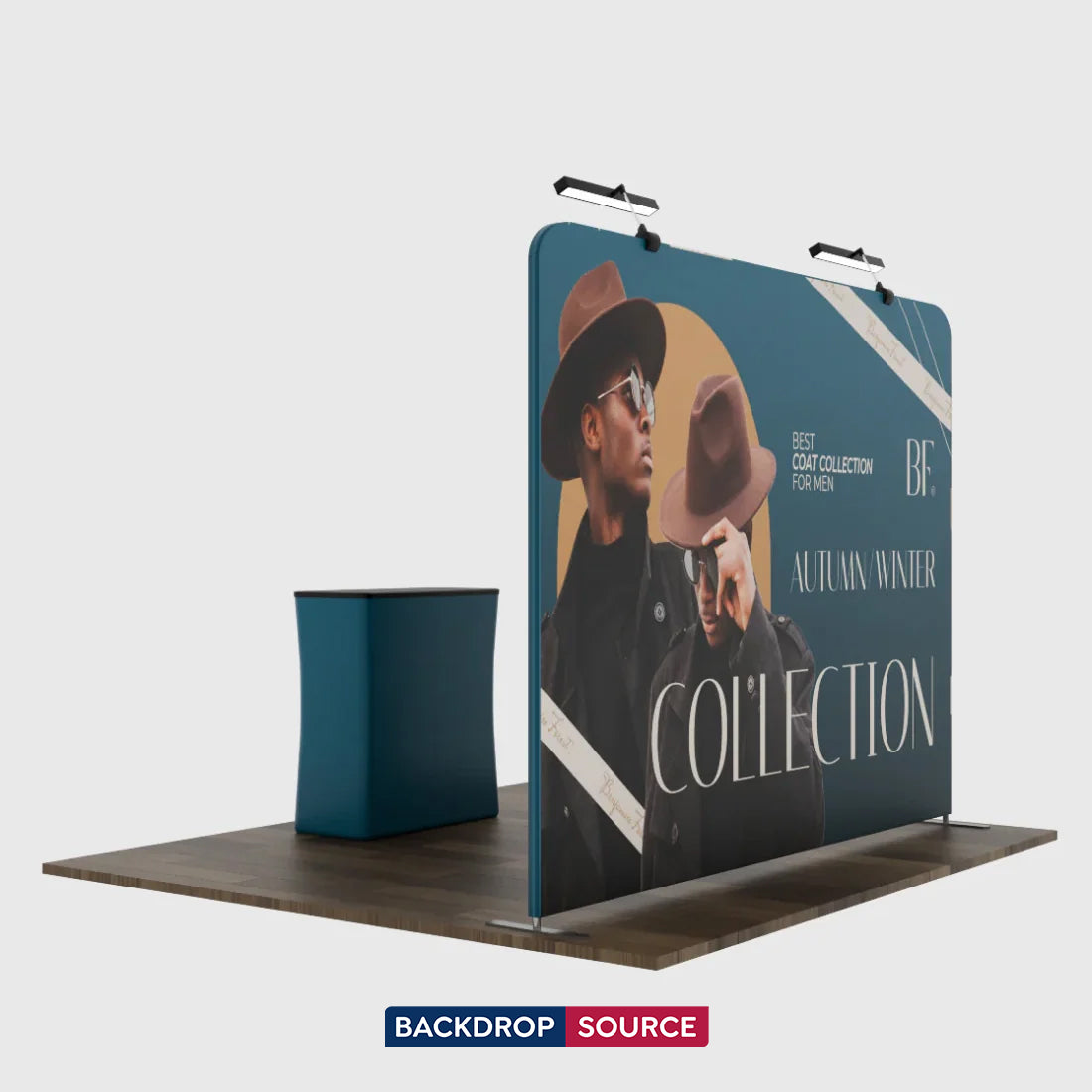 Kit d'affichage 3-en-1 Straight Exhibit Pro de 3 m x 3 m avec éclairage Illume 