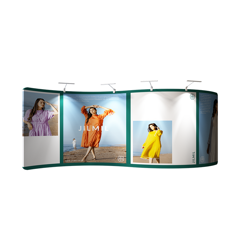 S Shape Wave Tension Fabric Media Wall Display
