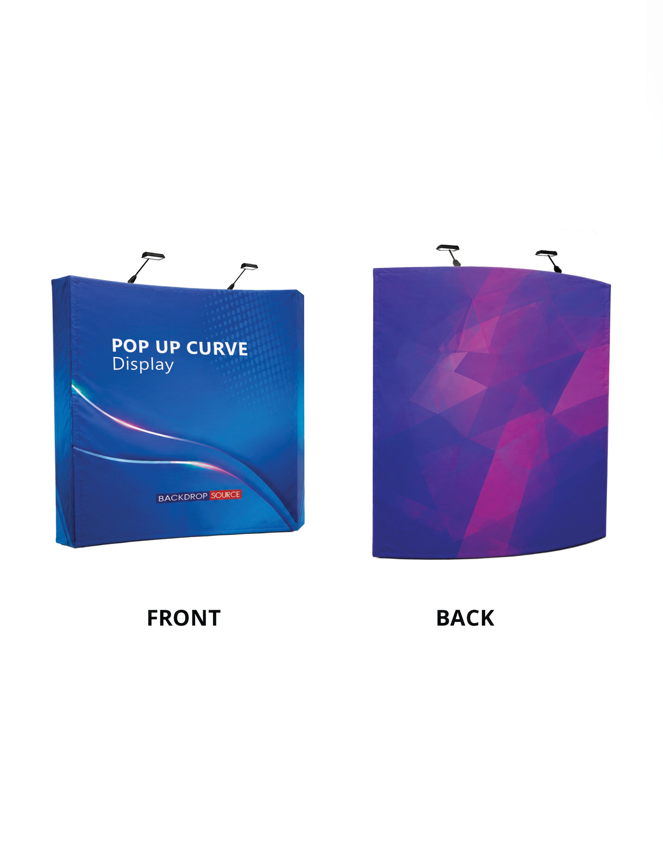 Fabric Popup Curved Backwall Kit with Clamping Lights