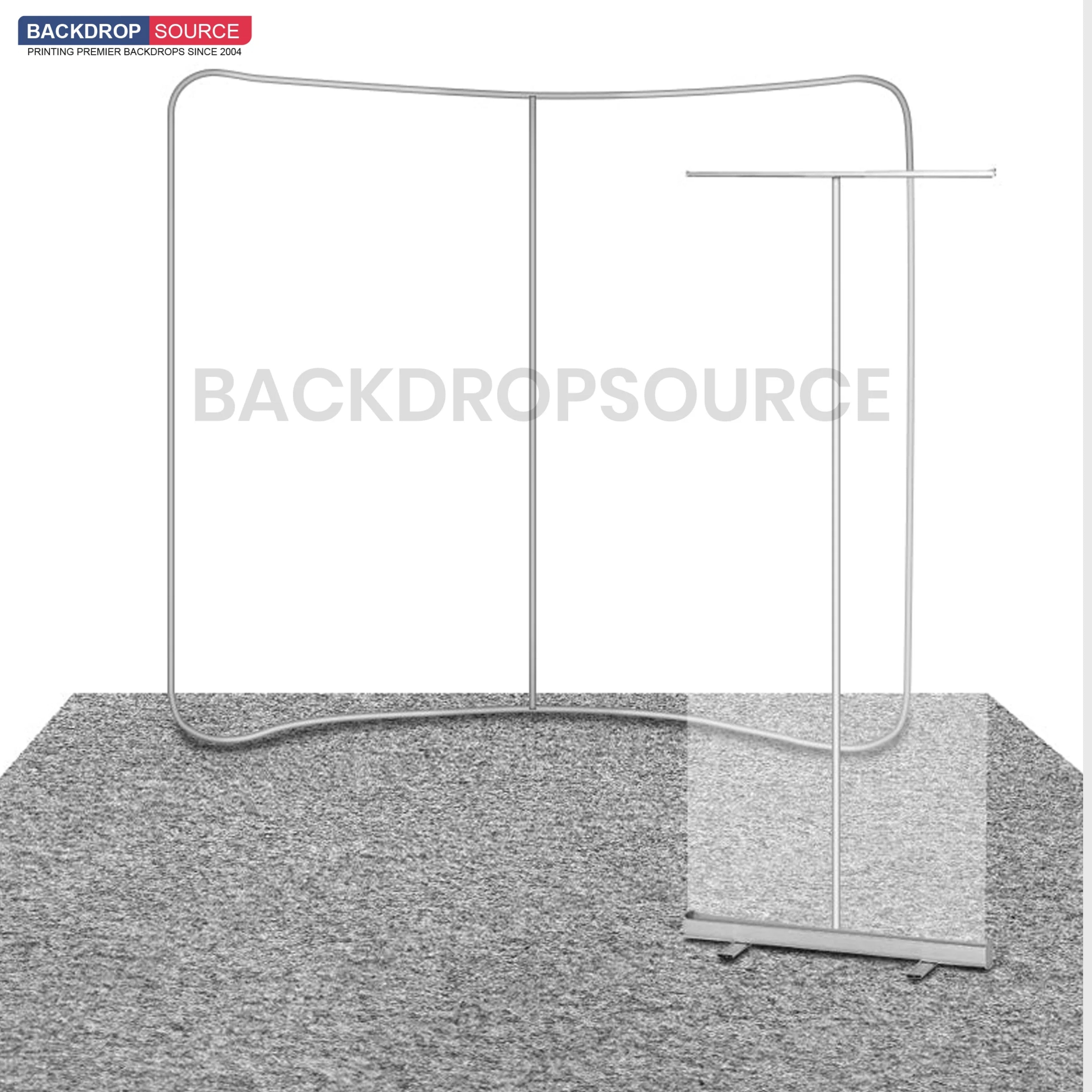 Kit de stand d'exposition 10x10 avec panneau arrière et support pour bannière enroulable 