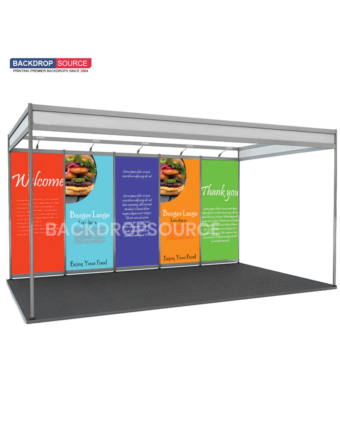 Colapsable Booth Backdrop Shell Shell Scheme Graphics 16.4ft x 10ft Booth – Seamless Display Canada ...