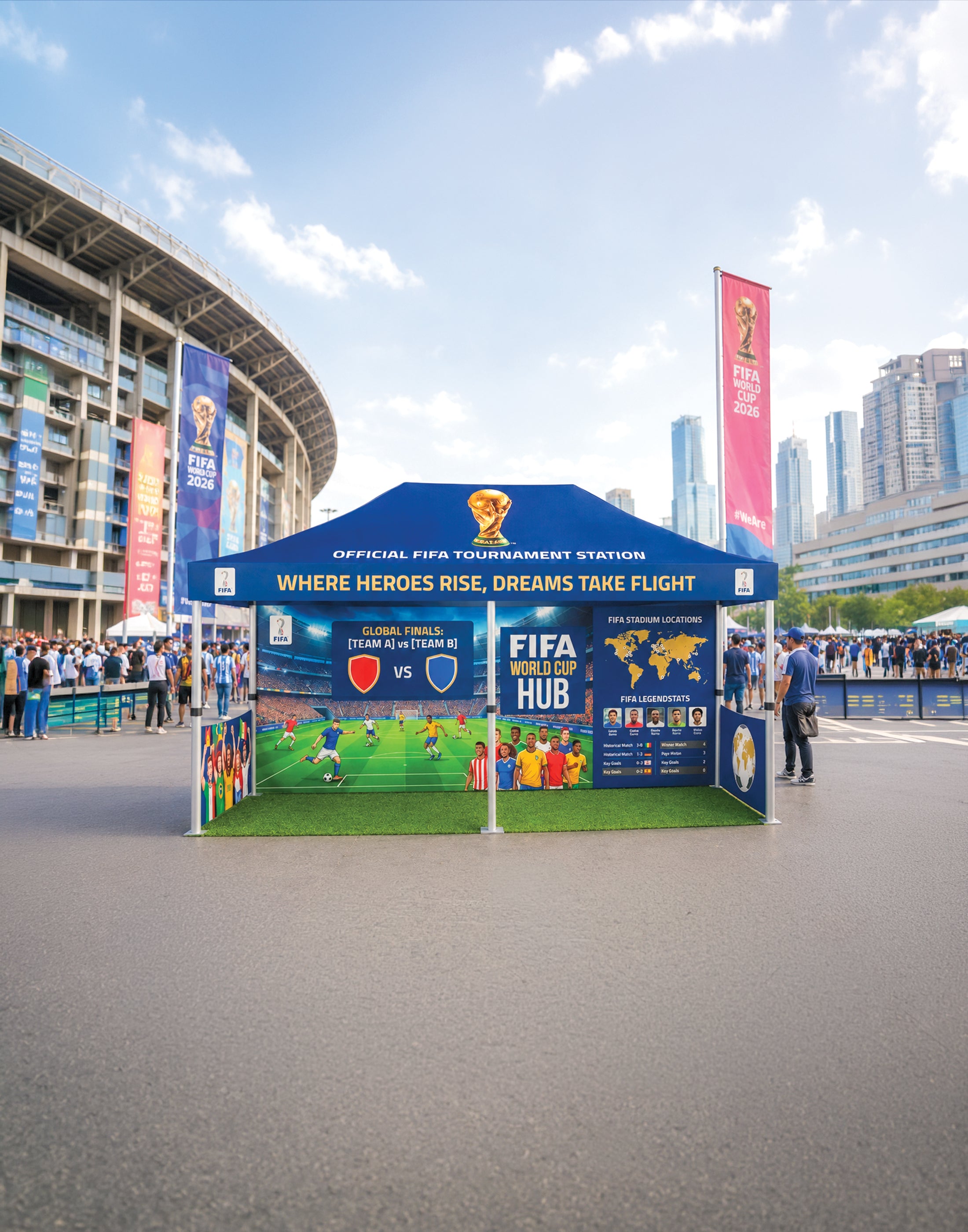 FIFA 2026 Heavy Duty Custom Canopy Tent (20ft x 10ft)