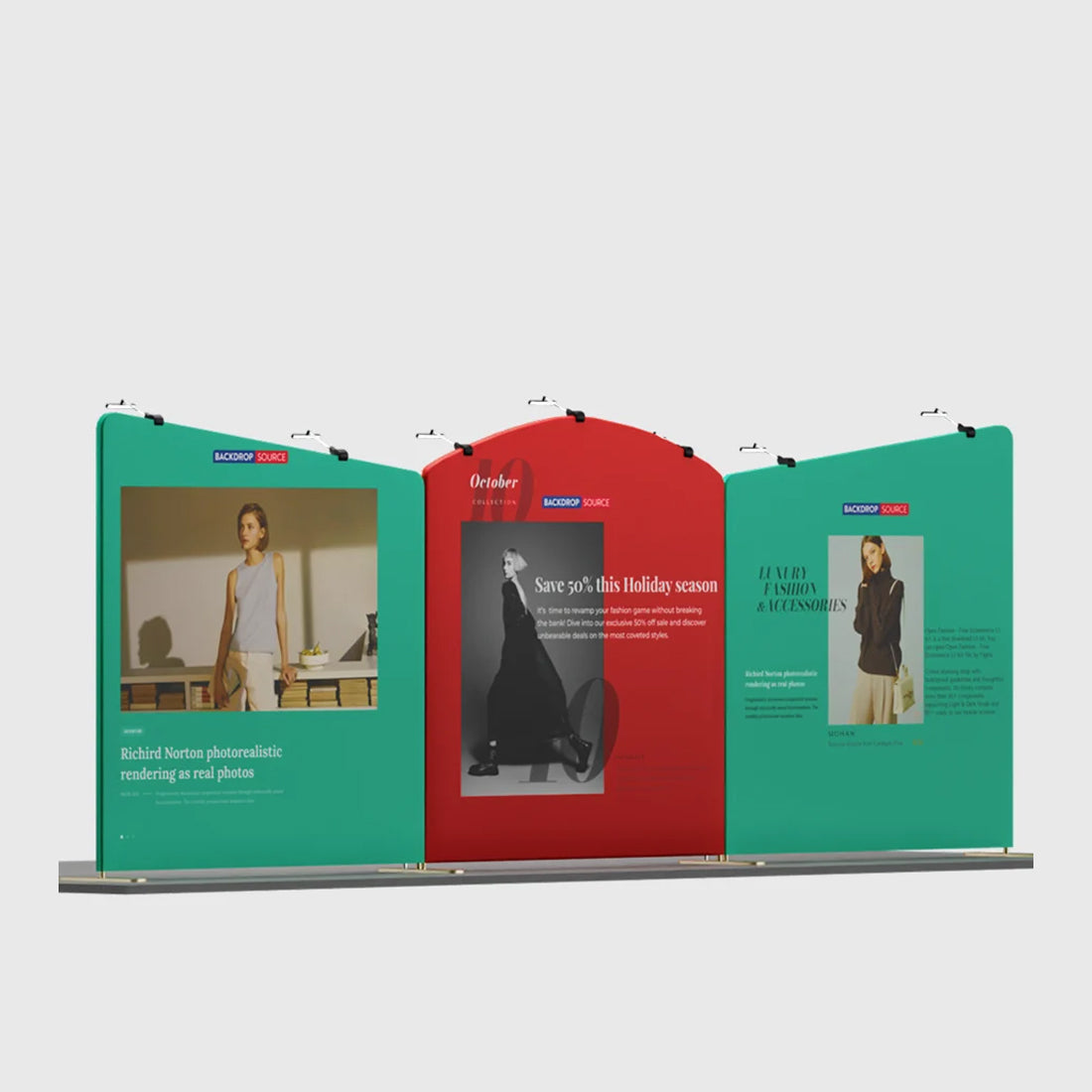 Kit d'exposition rond 20x10 avec plateau incliné droit 