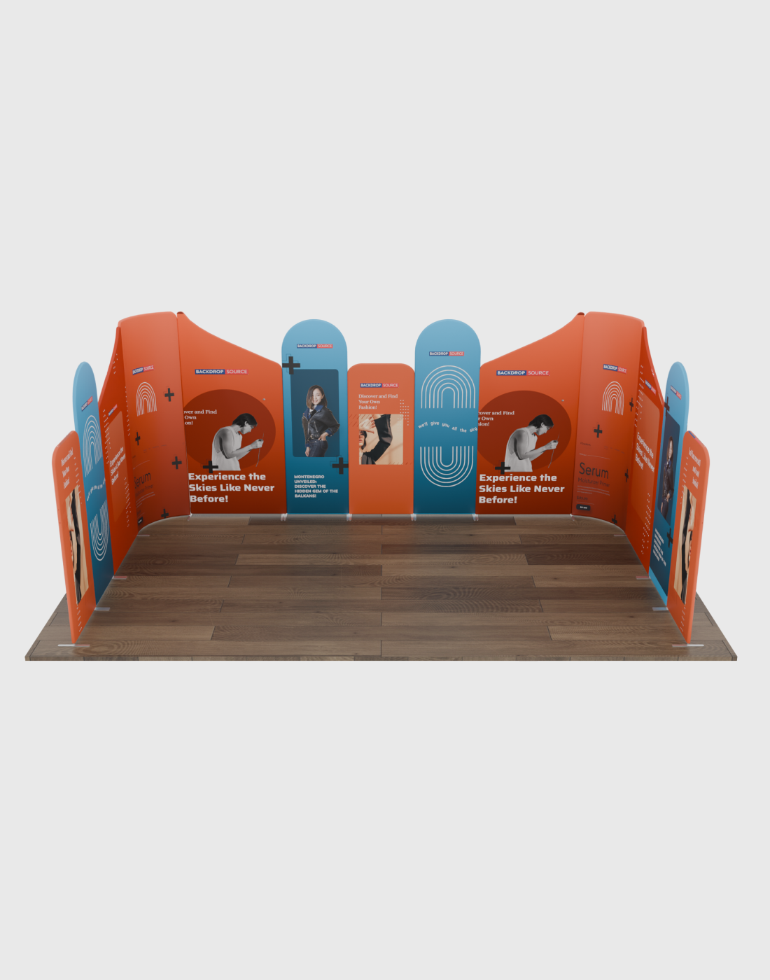 Magnetic Fabric Booth Display - Model 3 (20 x 20ft)