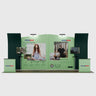 20x10 Booth Kit with Inclined & Curved Walls, 2 Counters & TVs