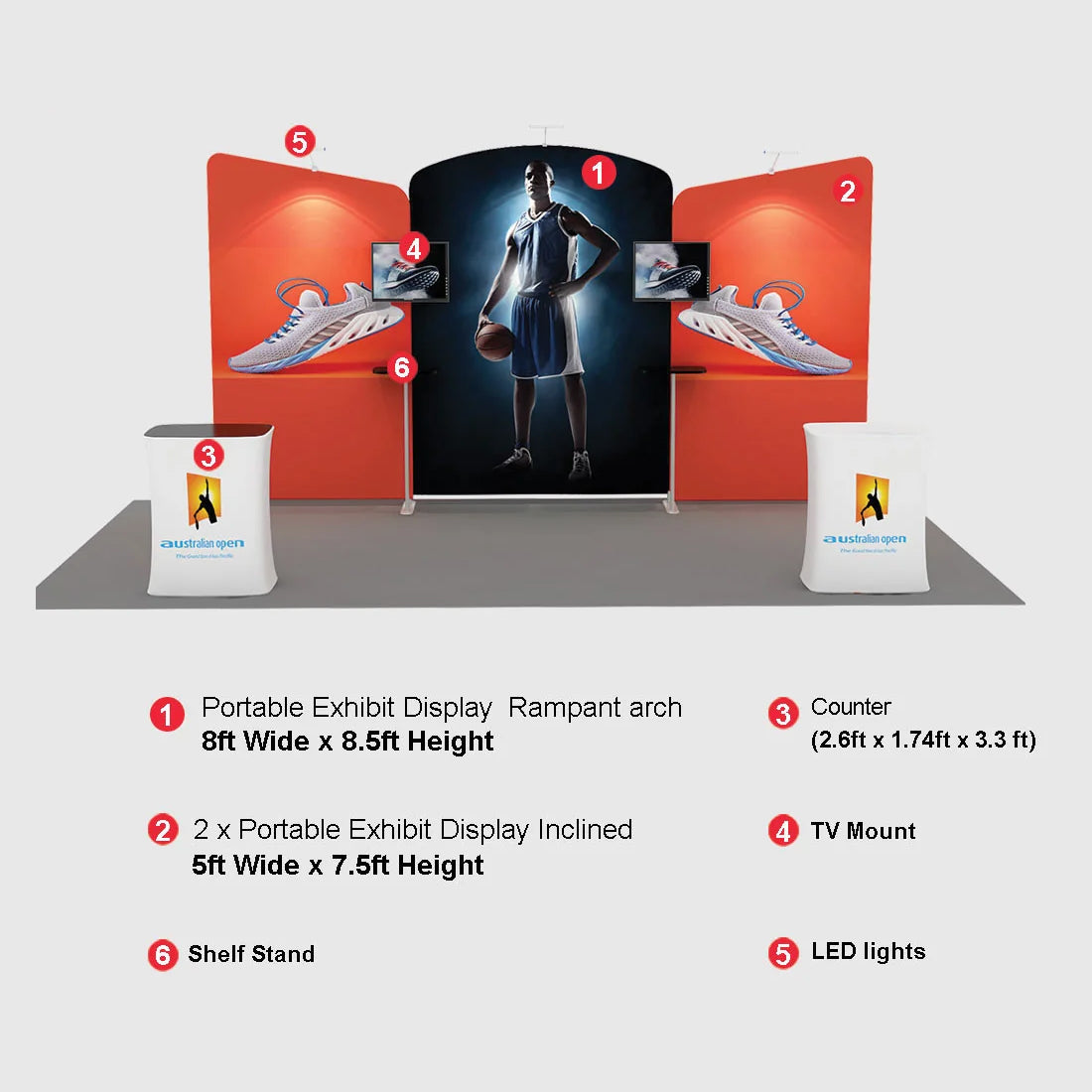 Présentoir portable 6 m x 3 m - Modèle 2 