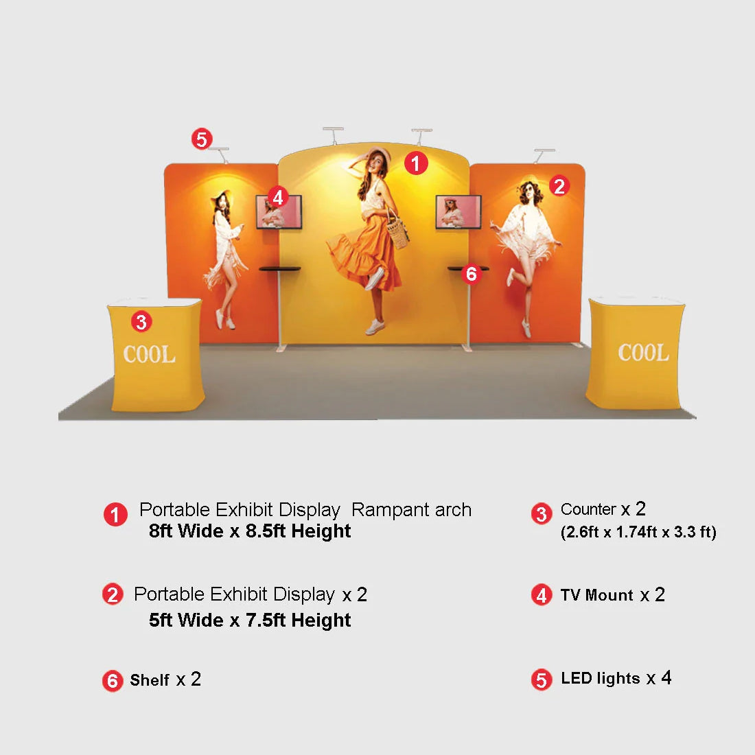 Présentoir portable 6,10 m x 3,05 m - Modèle 7 
