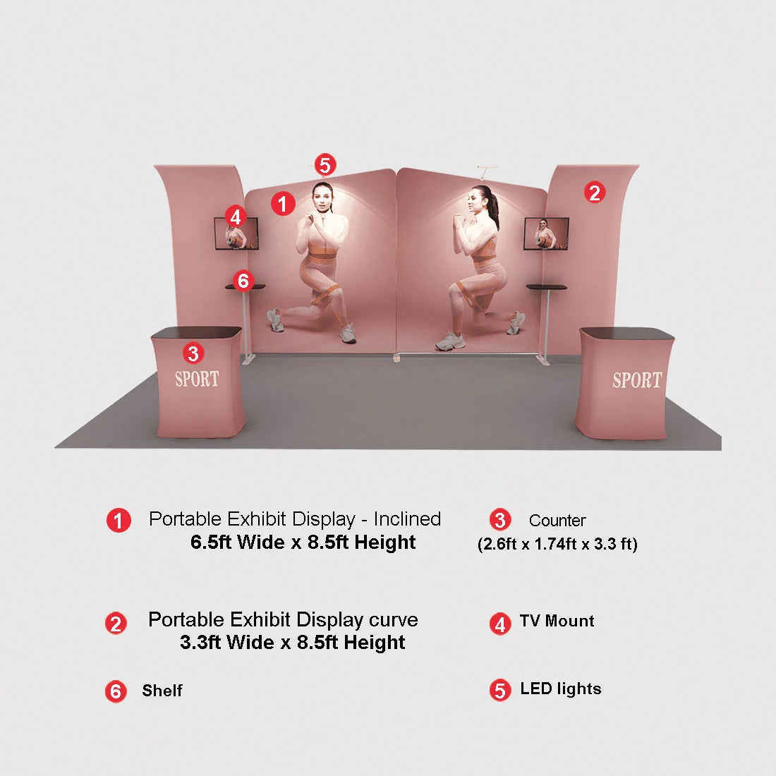 Présentoir portable 6 m x 3 m - Modèle 3 
