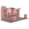 20x10 Booth Kit with Inclined & Curved Walls, 2 Counters & TVs