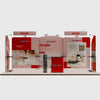 Kit d'exposition avec fond droit 20x10 et plateau de table rond 