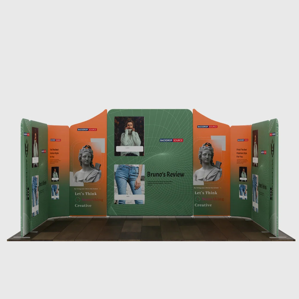 16.4x10 Magnetic Fabric Booth Wall with 9 Panels
