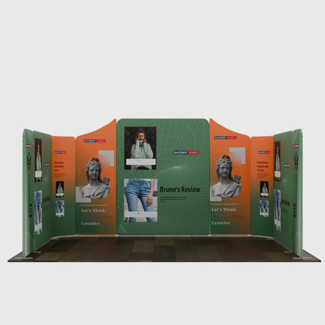 16.4x10 Magnetic Fabric Booth Wall with 9 Panels