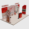 Kit d'exposition avec fond droit 20x10 et plateau de table rond 
