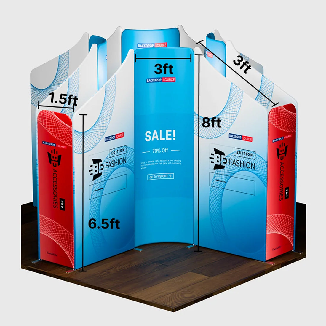 Magnetic Fabric Booth Display - Model 4 (13 x 13ft)