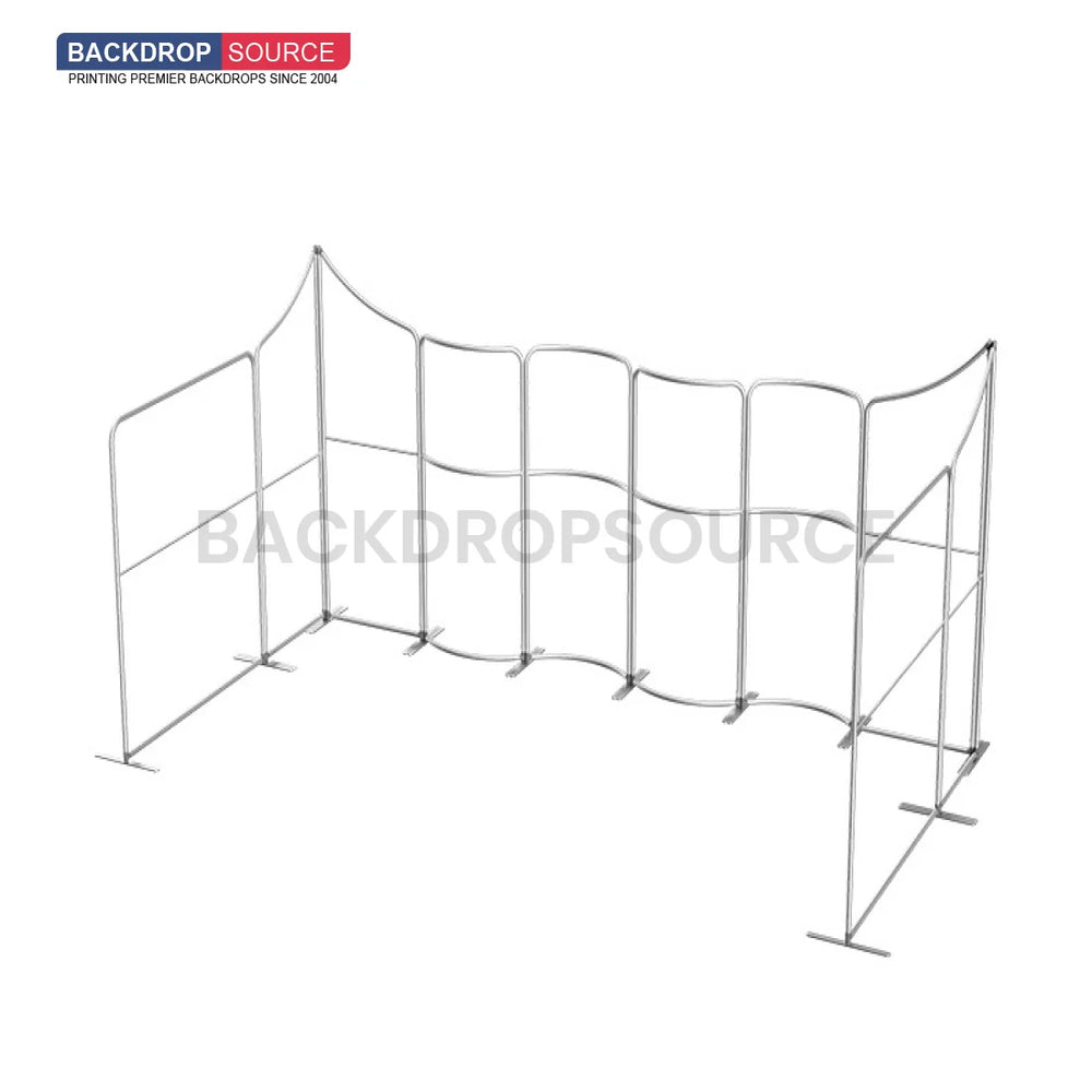 20x20 Magnetic Fabric Booth Wall with 10 Curved & Slope Panels