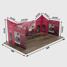 20x20 Magnetic Fabric Booth Wall with 10 Curved & Slope Panels