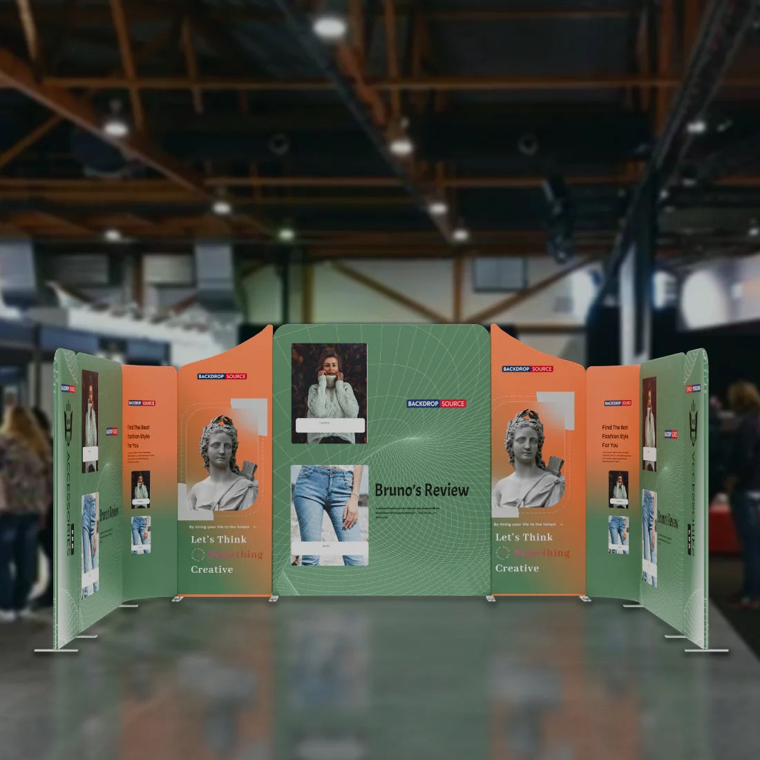 16.4x10 Magnetic Fabric Booth Wall with 9 Panels