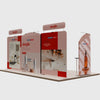 Kit d'exposition avec fond droit 20x10 et plateau de table rond 