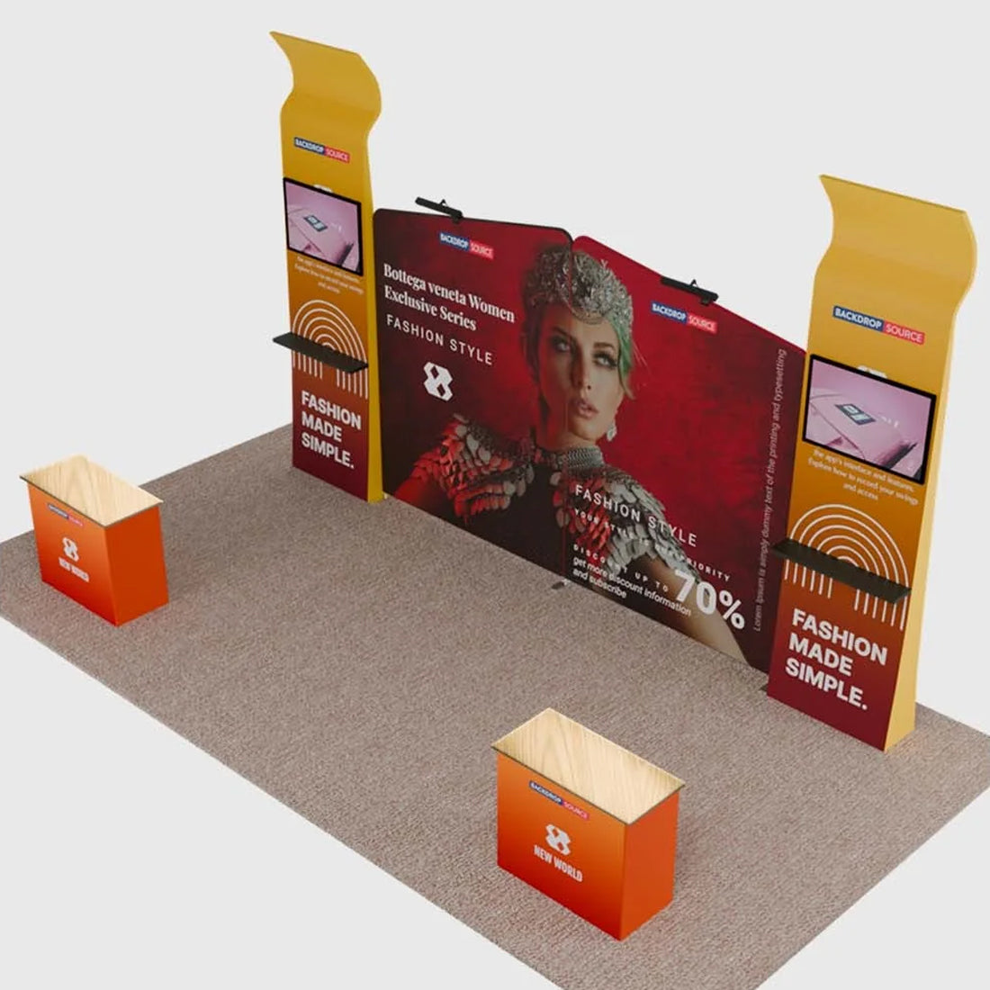 Portable Exhibit Display 20ft x 10ft - Model 22