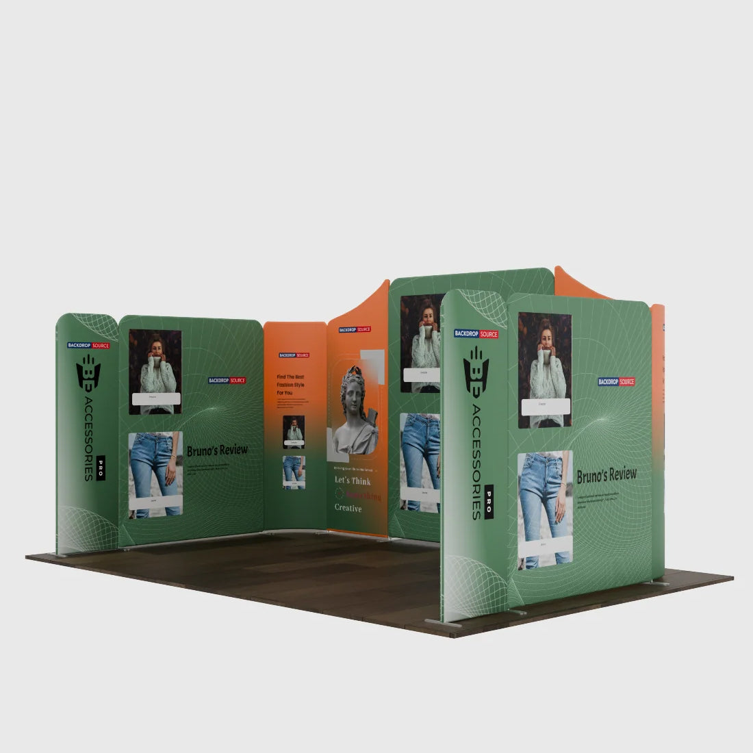 16.4x10 Magnetic Fabric Booth Wall with 9 Panels