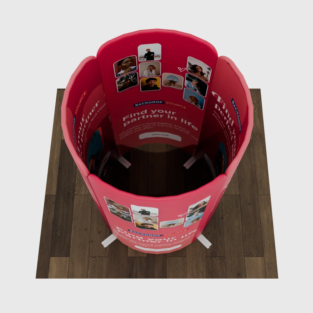 6.5x6.5 Magnetic Fabric Booth Wall with 4 Curved Panels