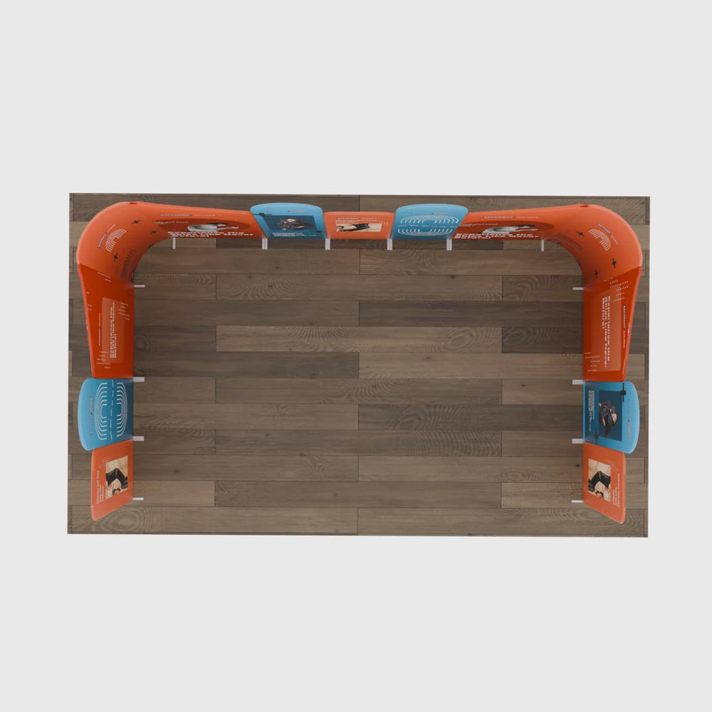 20x20 Magnetic Fabric Booth Wall with 13 Panels & Angled Sections