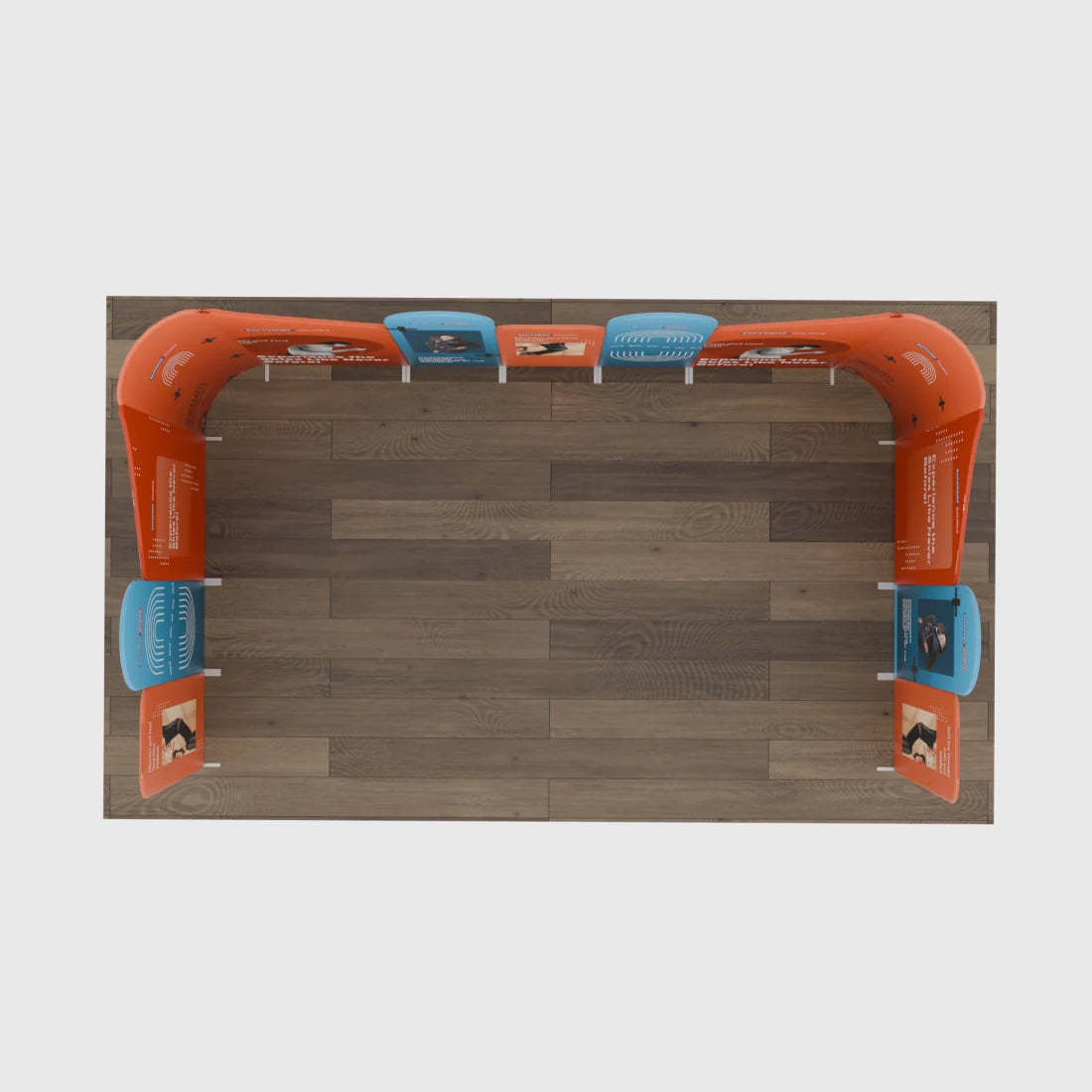 20x20 Magnetic Fabric Booth Wall with 13 Panels & Angled Sections